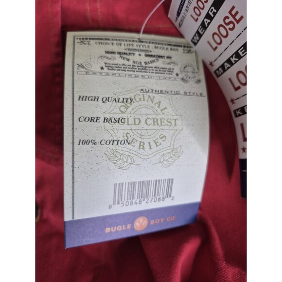 VTG Bugle Boy Long Sleeve Metal Button Up Red Western Shirt Men's Sz L NEW - Picture 6 of 13